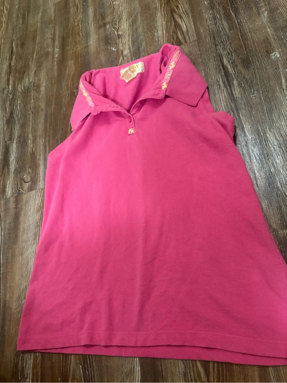 Women’s Pink Sleeveless Polo Top